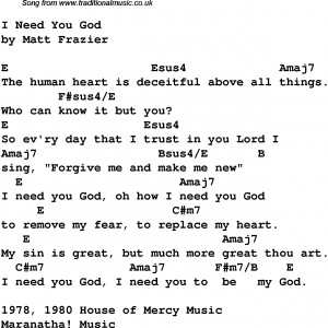 Christian Worship Song: I Need You God