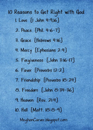 Are you right with God? Which ofthese ten resonates with you today?