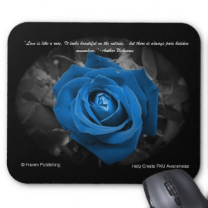 Blue Rose Quote Mousepad