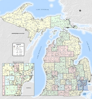 Michigan State Senate District Map
