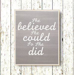 She believed she could so she did Quote Family room wall art ...