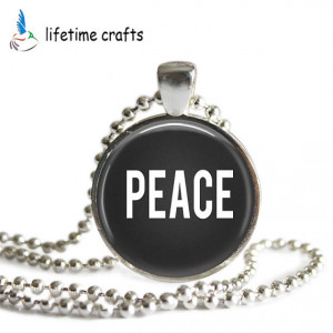 Necklace | Quote Jewelry | Peace Resin Pendant Charm | Peace Quote ...