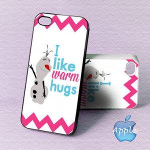Disney Frozen Olaf Quotes I Like Warm Hugs On Pink Chevron - Print on ...