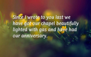 Since I wrote to you last we have got our chapel beautifully lighted ...