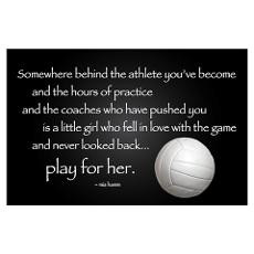 Inspirational Wall on Play For Her Volleyball Wall Art Poster