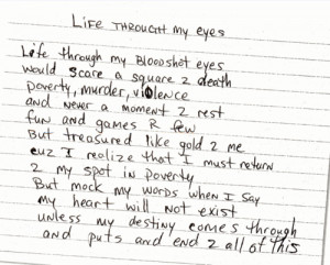 Poem by Tupac Shakur, 1990 - “Life Through My Eyes”