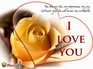 Love you quotes to show love and say: You are my life , my happiness ...