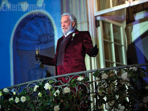 President Snow on his mansion's balcony.