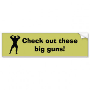 Big Guns Muscle Man Flexing Biceps Bumper Sticker