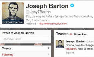 Is it Joe or Joey? Barton refers to himself as the latter on his web ...