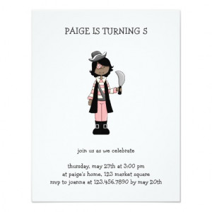 Pink Pirates · Pirate Girl #5 Personalized Announcement