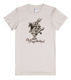 Alice in Wonderland - White Rabbit & Quote | Organic T-shirt | Front