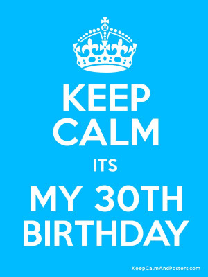 KEEP CALM ITS MY 30TH BIRTHDAY Poster