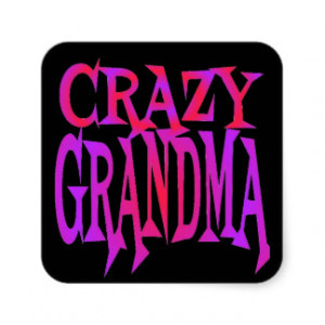 Crazy Grandma Square Sticker