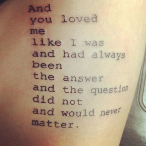 Awesome Poem Tattoo On Left Sleeve