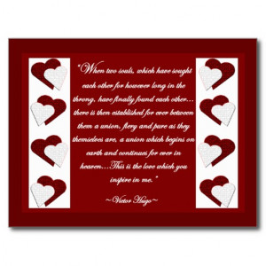 When Two Souls... Victor Hugo Quote Postcard
