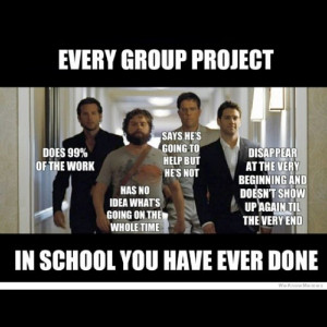 ... meme haha funny humor pun lol group project school wolfpack hangover
