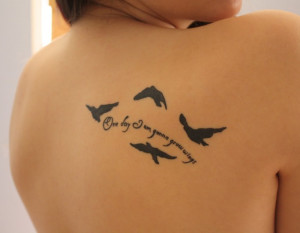 Pretty Birds Tattoo on Back