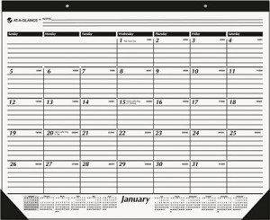 ... GLANCE ONE-COLOR MONTHLY DESK PAD/WALL CALENDAR, RECYCLED, 22 X 17