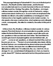 essay on Fahrenheit 451 Passage Analysis