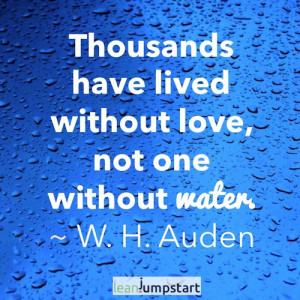 picture quote about water from W.H. Auden