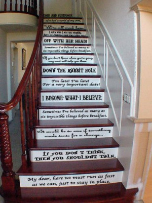 ... in Wonderland Quotes Assorted Sayings Vinyl Wall Decal or Stairs Decal