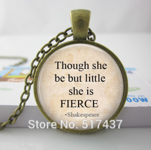 Fierce Shakespeare Quote Pendant quote inspirational necklace China
