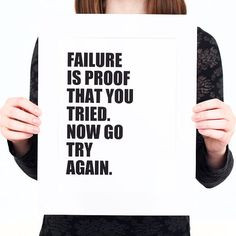 ... ) Inspirational Quote Print, Failure Quote, Motivational Quote Print