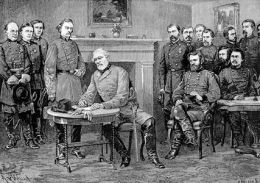 CSA General Lee surrenders to USA General Grant at the Appomattox ...