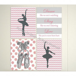 wall art, chevron art, ballet dancer, inspirational dance quotes ...