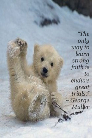 ... way to learn strong faith is to endure great trials. George Muller