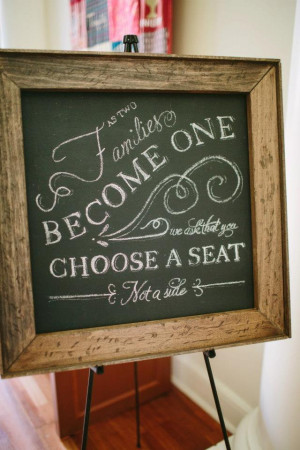 Pick any seat, not a side: sign for ceremony (help me find it!)