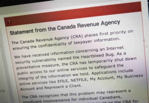The Canada Revenue Agency website is seen on a computer screen ...