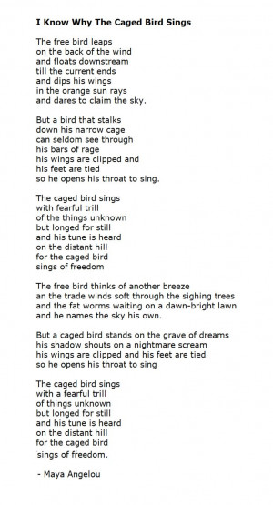 Know Why The Caged Bird Sings - Maya Angelou: Maya Angelou, Cages ...