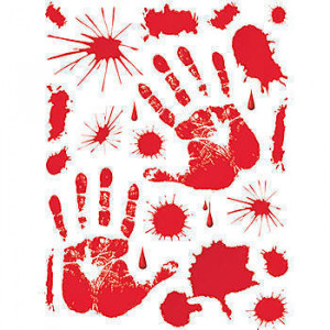 Murder Mystery Bloody Handprint Clings