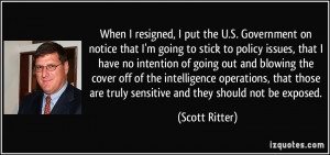 the U.S. Government on notice that I'm going to stick to policy issues ...