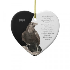 Edgar Allen Poe Quote Watercolor Raven Bird