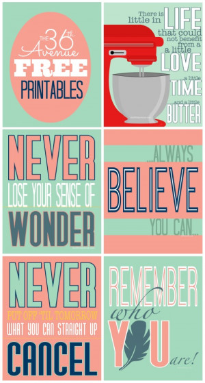 Free Printables and Inspirational Quotes at the36thavenue.com These ...