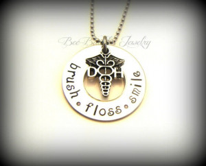 Hand Stamped Jewelry / Dental Hygienist necklace / Dental Hygienist ...