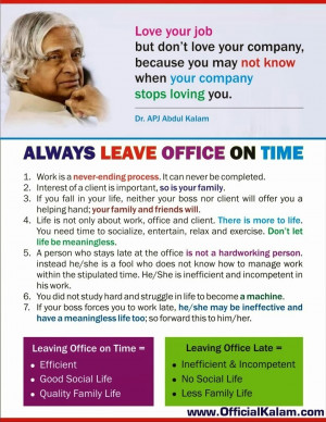 Always Leave Office on time officialkalam
