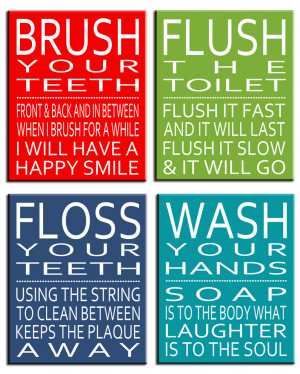 bathroom quote canvas bathroom rules on stretched canvas set of prints