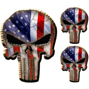 3x- The Punisher Skull American Flag