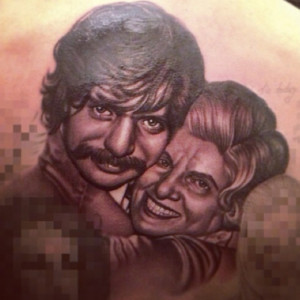 Drake Gets His Uncle & Grandmother Tatted On His Back (Photos)