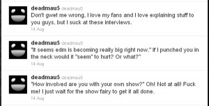 selection of deadmau5's thoughts on interviews.