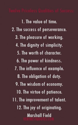 Twelve Priceless Qualities of Success