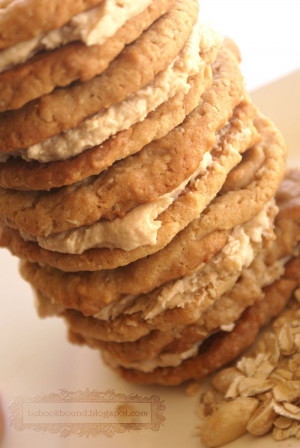 Peanut Butter Oatmeal Cookies with Peanut Butter Cream Filling