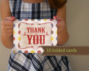 Carnival thank you cards // Country Fair thank you cards // preprinted ...