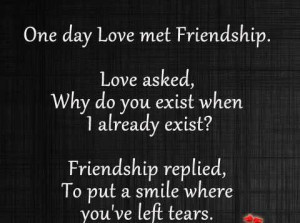 One Day Love Met Friendship