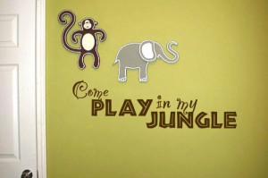 Come play in jungle 11x36 Vinyl Lettering Wall Quotes Words Sticky Art