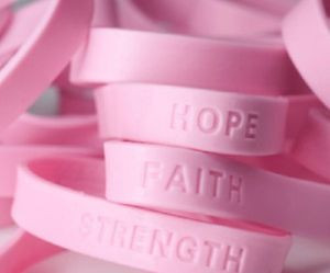 ... about Lot of 24 Breast Cancer Rubber Sayings Wrist Band Bracelets Pink
